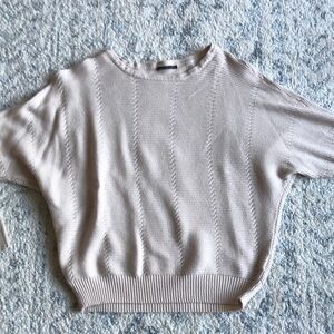 T TAHARI beige cream longsleeve top